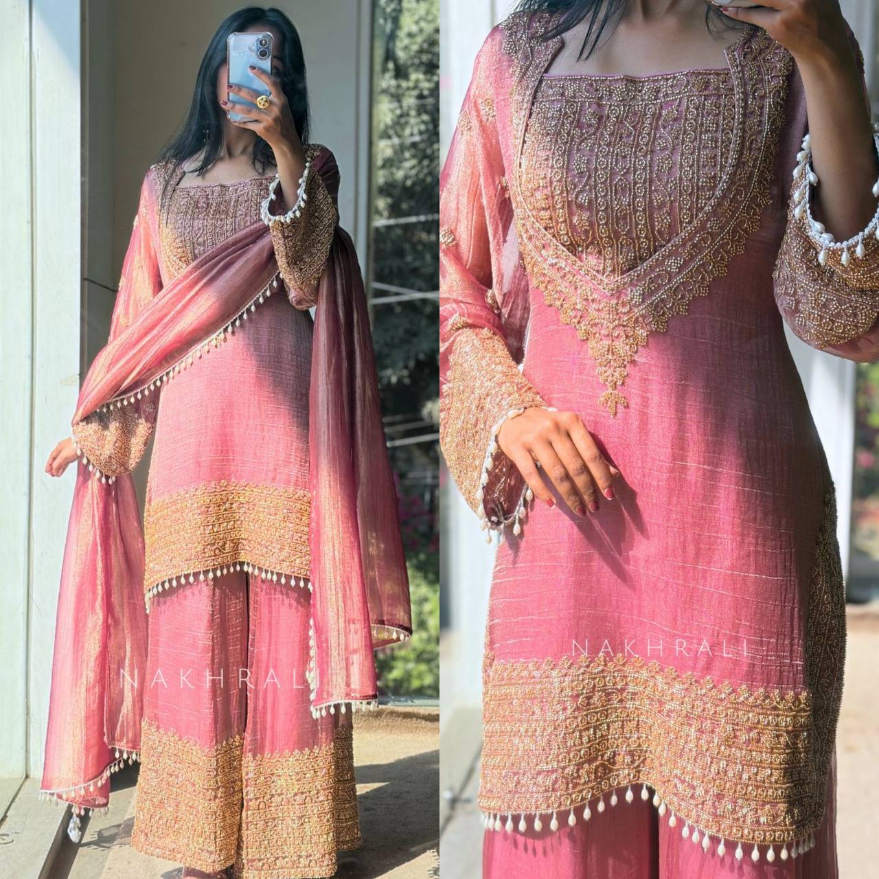 Royal Orchid Embroidered Evening Couture